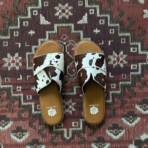 Faux Cow Hide Sandals